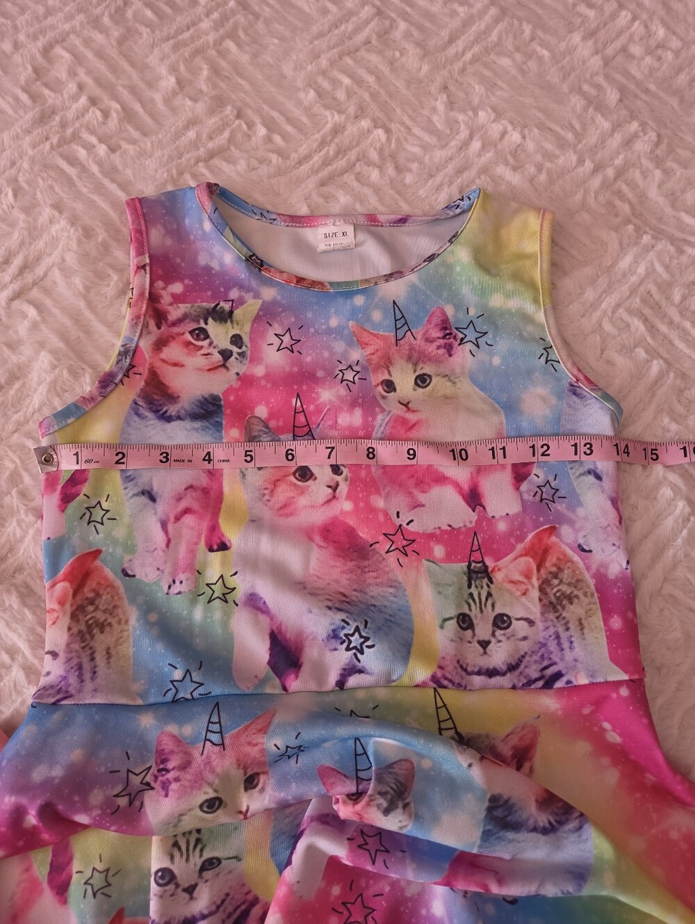 Skater Dress Girls XL Rainbow Caticorn Galaxy Print - Picture 5 of 6